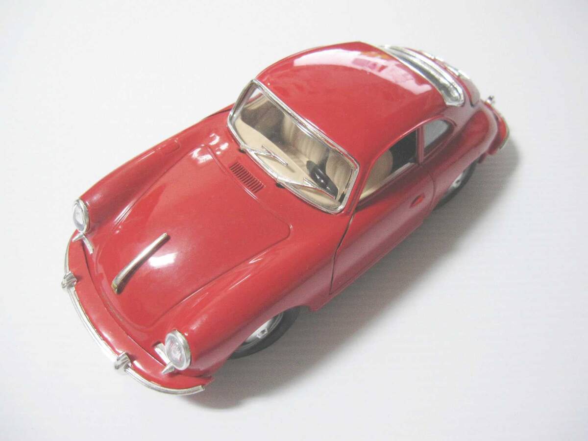 【超レア！】Burago ブラーゴ ポルシェ PORSCHE 1961年 クーペ 356 B 1/24 希少な赤 レトロ クラシック ミニカー　通常保管品/当時物