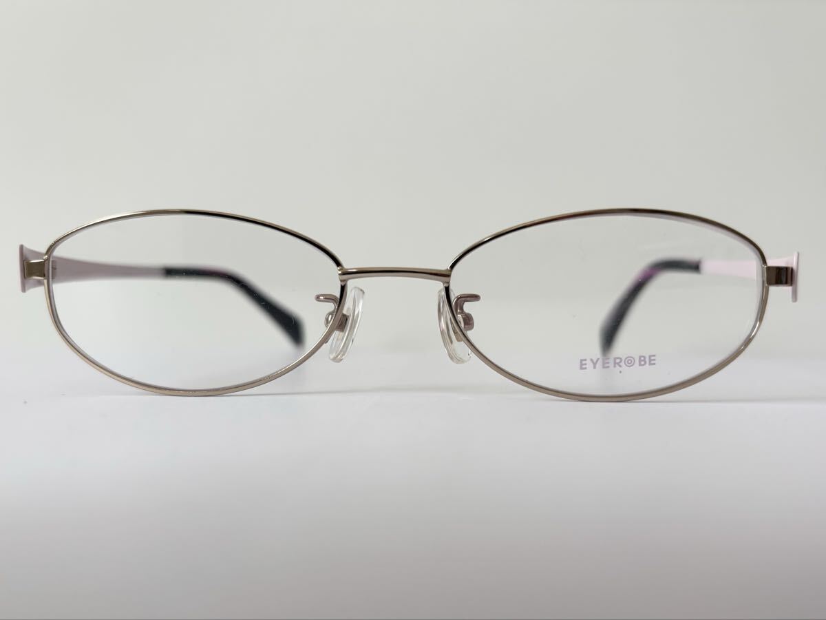 EYER BE 眼鏡　新品　未使用　レディース　メタル　ゴールド　金色　ピンク　フレーム　フルリム　めがね　チタン　柄