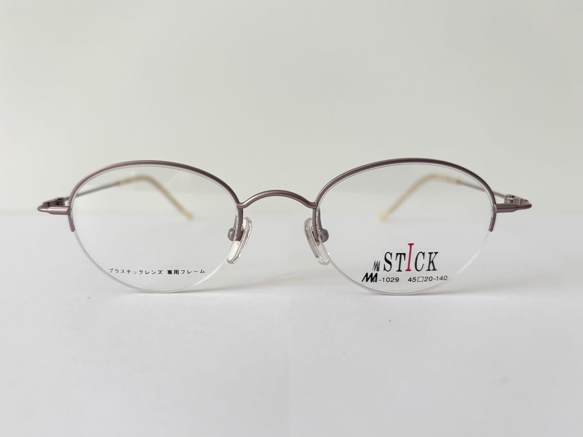 MATRIX STICK 眼鏡　新品　未使用　レディース　メタル　ピンク　シンプル　フレーム　ナイロール　ハーフリム　めがね　チタン