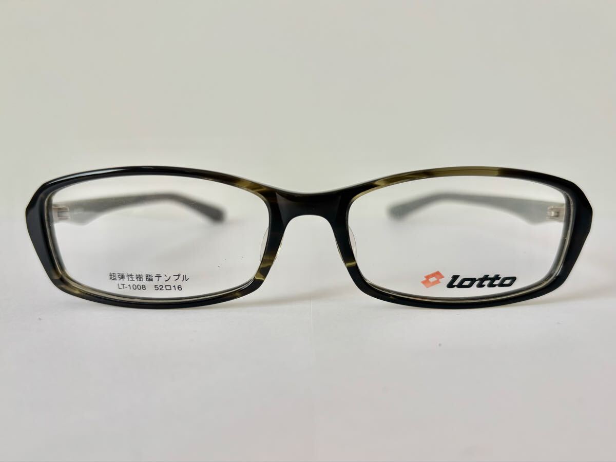 LOTTO ロット　眼鏡　新品　未使用　メンズ　プラスチック　セルフレーム　カーキ　クリア　ブラック　フルリム　めがね　カジュアル