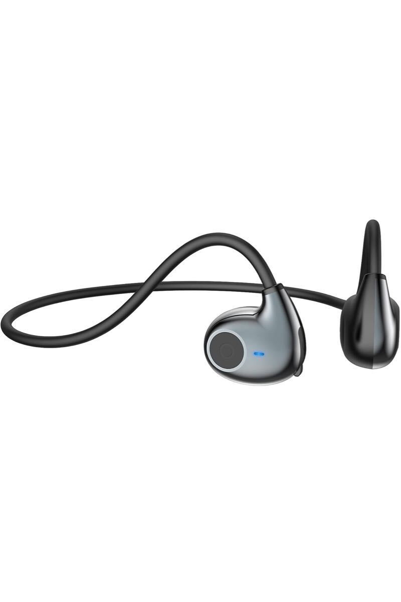 【超軽量13g Earaku オープンイヤーイヤホン】空気伝導 耳を塞がないイヤホン Bluetooth 周りの音が聞こえるイヤホン ブラック）