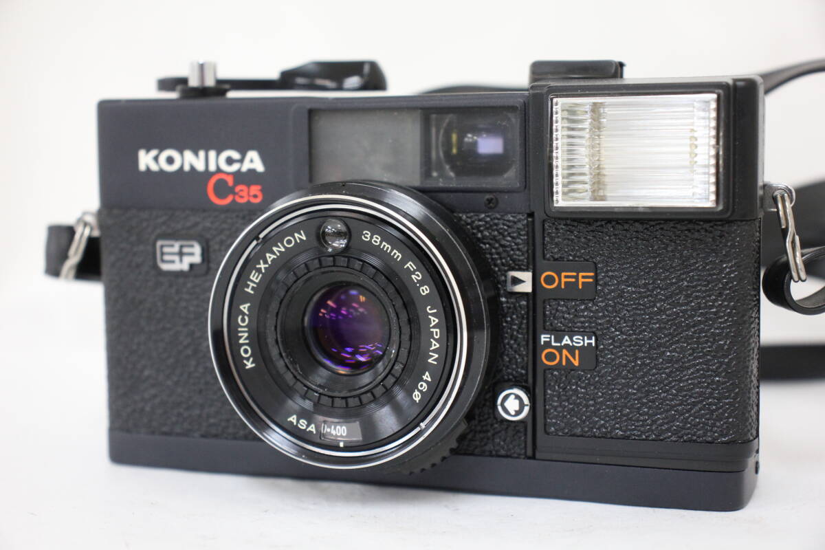 【返品保証】 コニカ KONICA C35 EF ブラック HEXANON 38mm F2.8 カメラ e2796