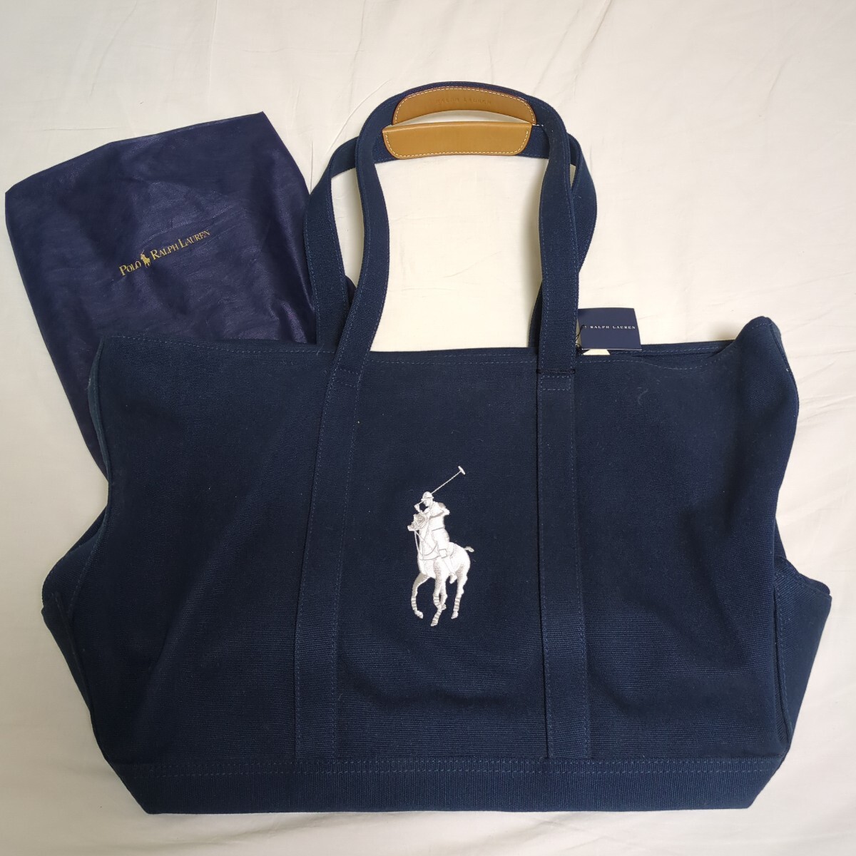 ★新品★ラルフローレン　キャンパス　トート　 ネイビー ビッグポニー