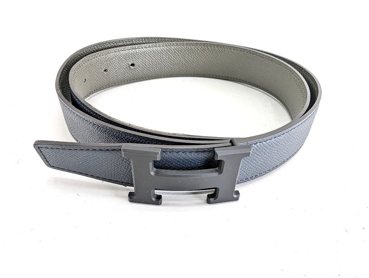 HERMES エルメス コンスタンス ベルト Hバックル U刻印 リバーシブル レザー 表記サイズ 90 中古美品[03-6838