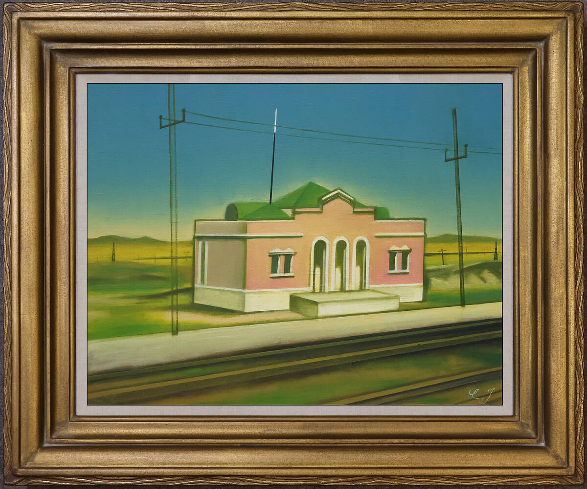 真作保証 池口史子10号ノスタルジー最高傑作 美術市場120万(百貨店実売価格)内閣参与で作家の堺屋太一の妻セレブ画家 芸術院会員旭日中綬章