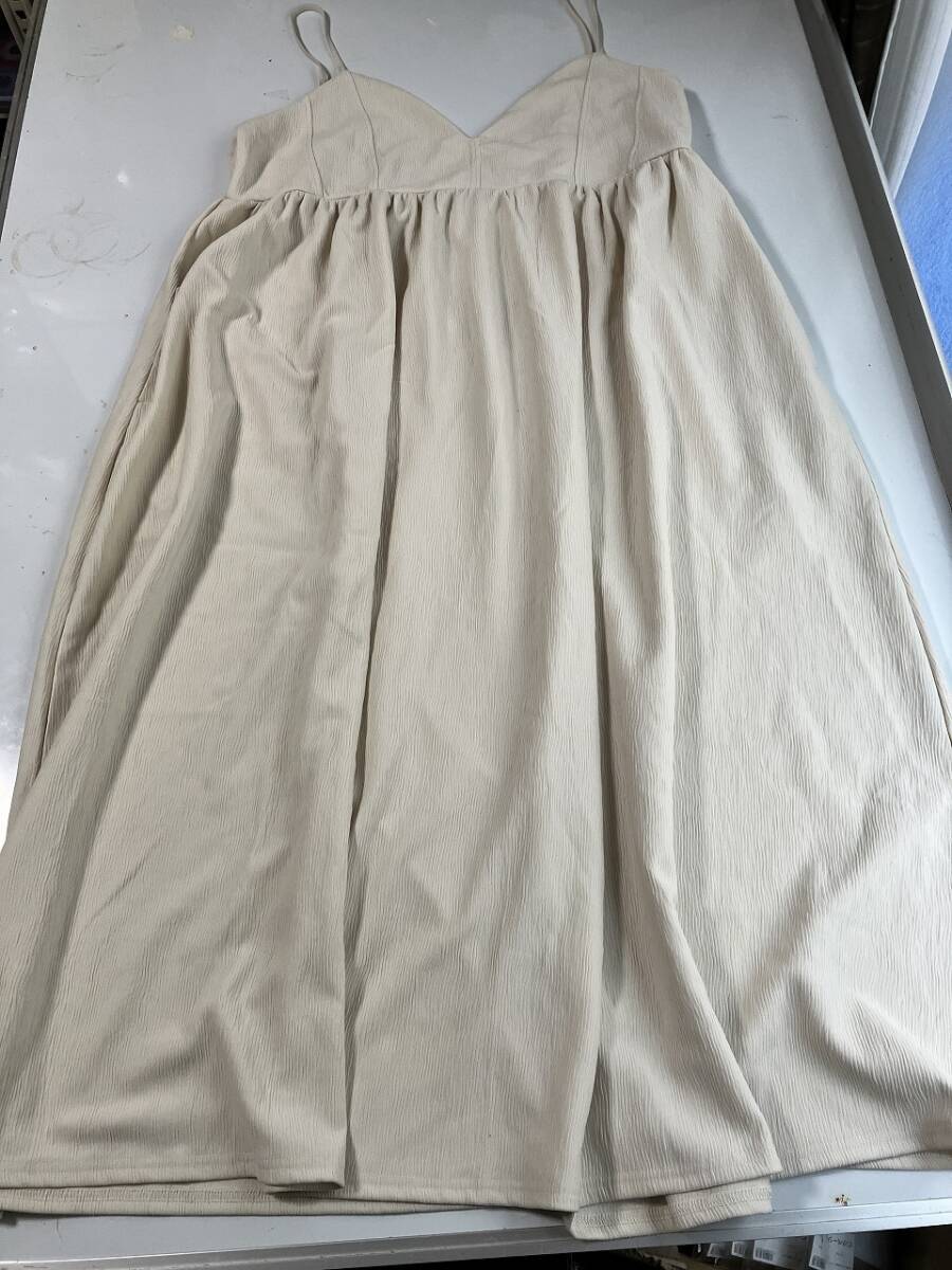 新品■大きいサイズ４Ｌ■トップ切替Ａラインキャミワンピース■ベージュ