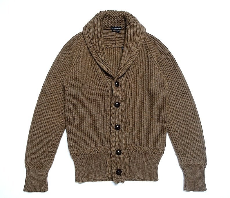 定価30万 極美品 TOM FORD トムフォード ウールモヘア ショールカラー ニット カーディガン BDL57 TFK354 ブラウン メンズ 44 ジャケット
