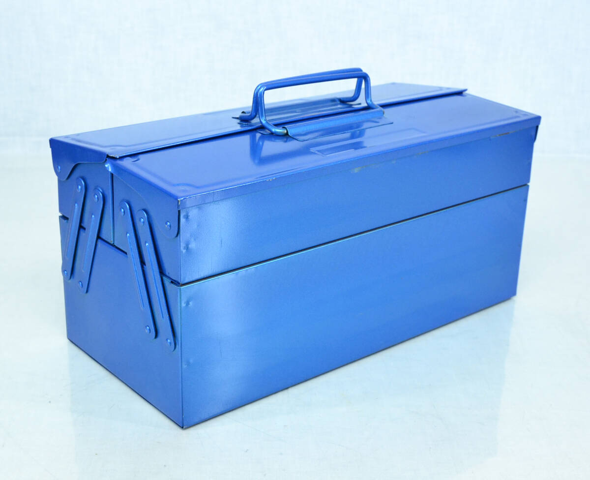 ツールボックス 工具箱 青 ブルー ２段式 全長35cm 携帯型 中古良品