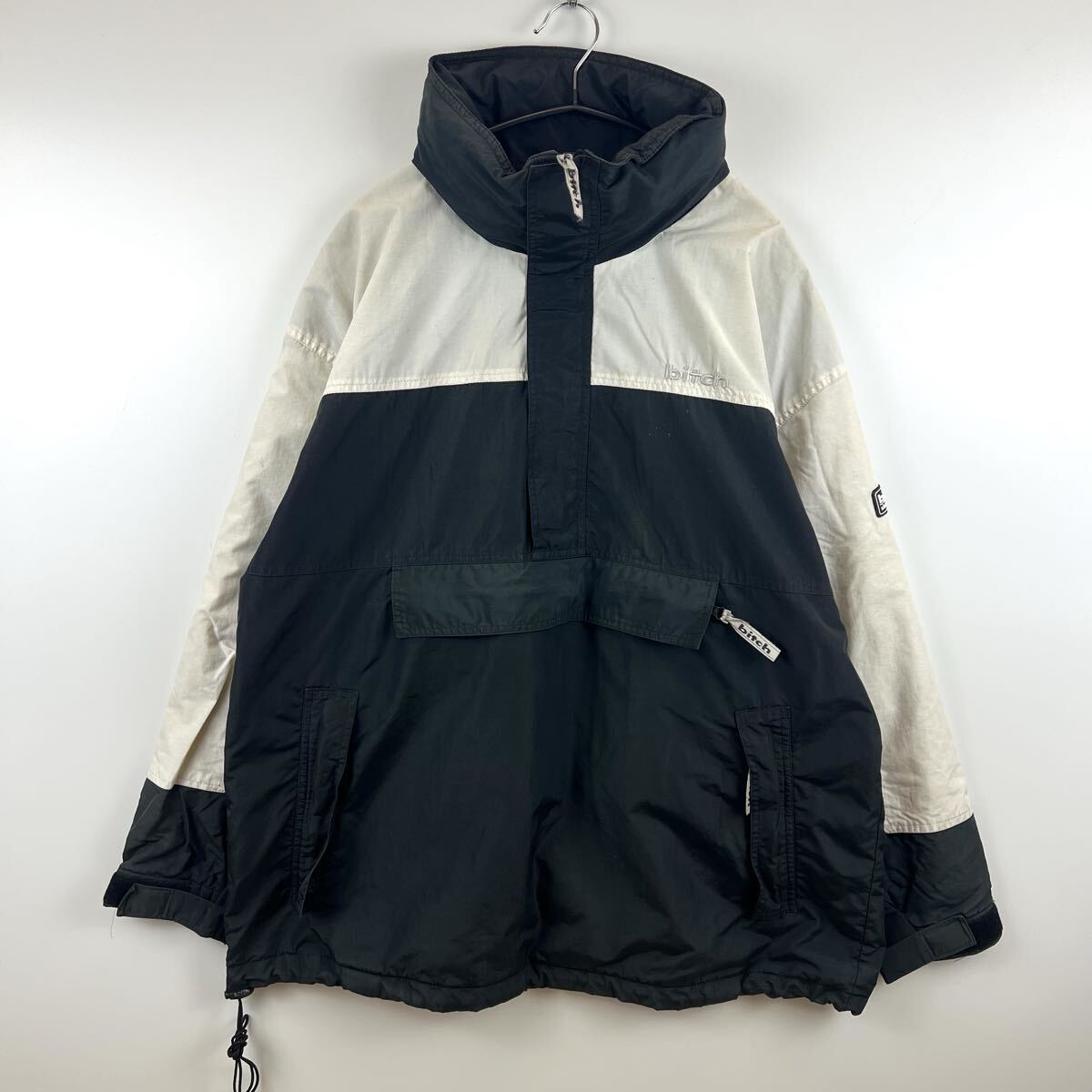 BITCH SKATEBOARDS 00s anorak nylon jacket L ビッチスケートボード アノラックハーフジップナイロンジャケット フード収納 希少 オールド