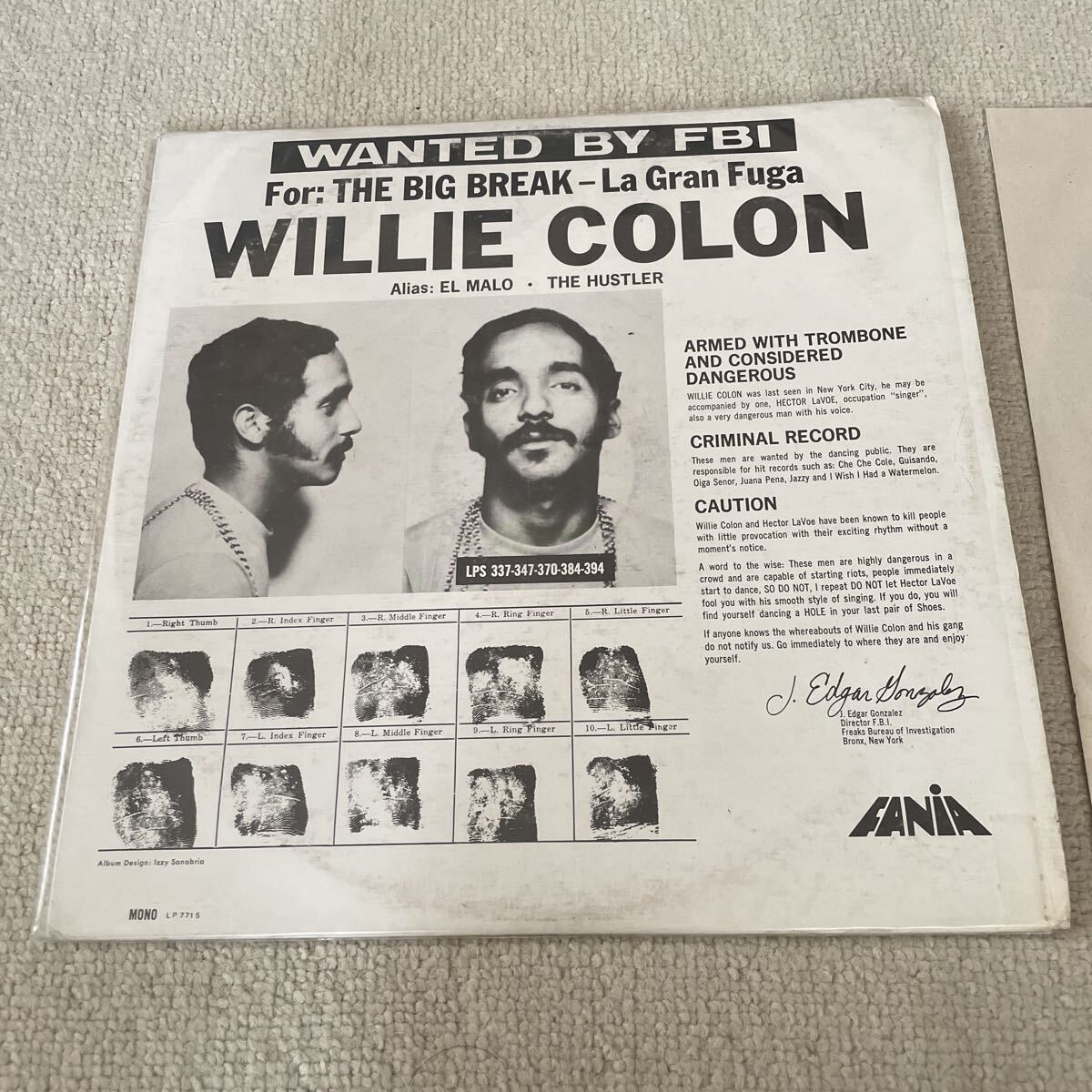 Willie Colon Wanted By FBI For The Big Break La Gran Fuga Ven Fania