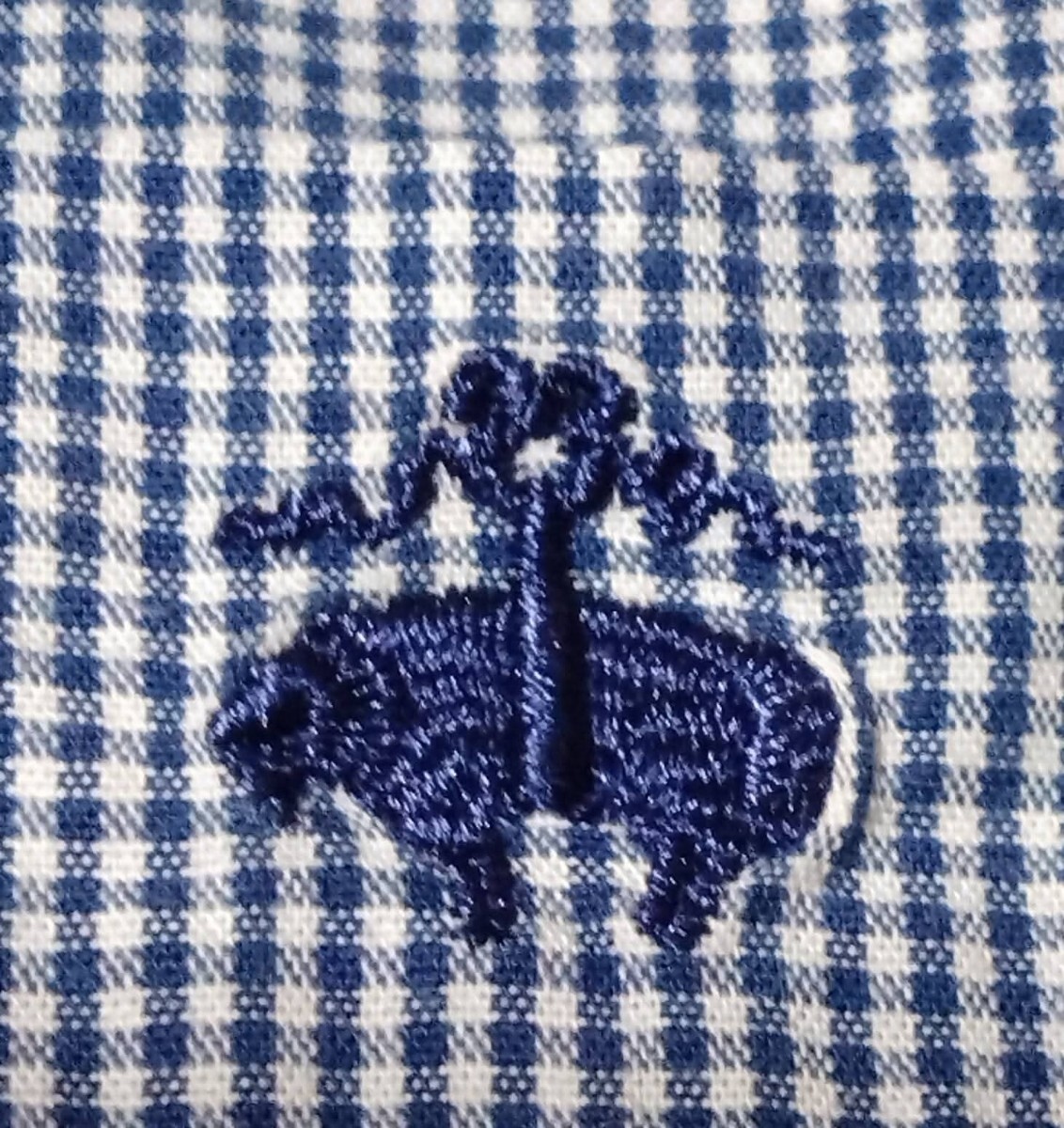 【送料無料】【即決】ブルックスブラザーズ/ロゴ刺繍/長袖/ボタンダウンシャツ/Sサイズ　日本のMサイズ位/ギンガムチェック　水色