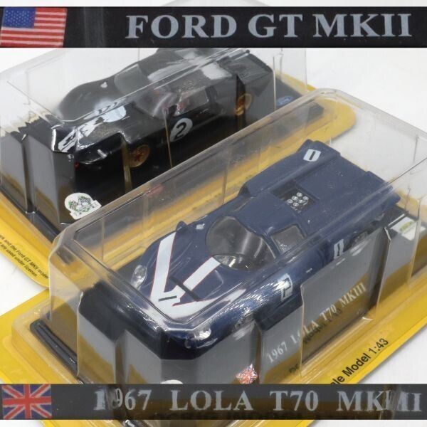 e3802【未開封　ミニカー 2台】1967 ローラー T70 MKⅢ/ フォード GT MKⅢ　Scale Model　1:43　デル・プラド