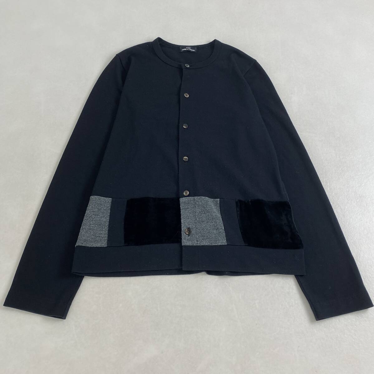 トリココムデギャルソン　カーディガン　tricot COMME des GARCONS　切替デザイン　ブラック　M・L相当
