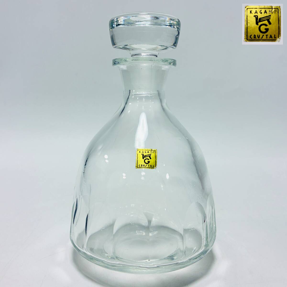 【63698C】未使用 KAGAMI CRYSTAL カガミクリスタル ピッチャー ボトル 高さ19㎝ 瓶 美品 現状品 経年保管品