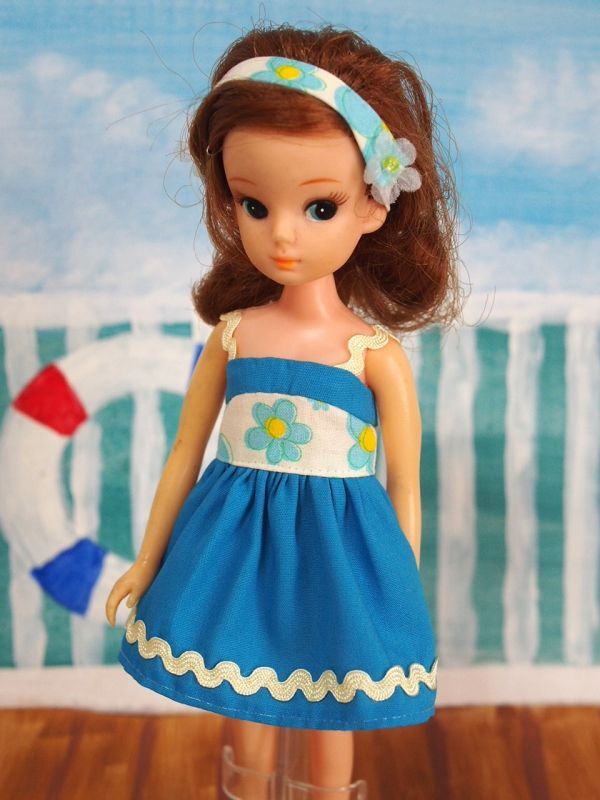 Doll Dressing♪ハンドメイド初代リカちゃんサイズお洋服セット人形/アウトフィット/衣装/花柄ワンピース/ドレス/ドール服/レトロ/ピンクス