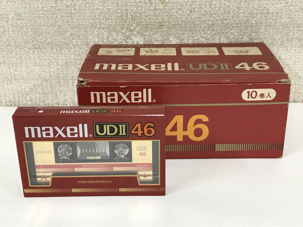 ◆◇チ752 未開封 カセットテープ maxell HIGH POSITION ULTRA DYNAMIC UDⅡ/46 10本セット 輸送箱付き◇◆