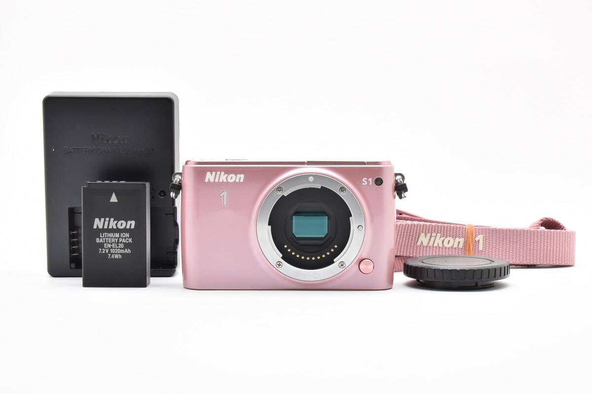 【シャッター数 329回】 ニコン NIKON 1 S1 ピンク ボディ ミラーレス一眼 デジタルカメラ [新品同様] #2603715A