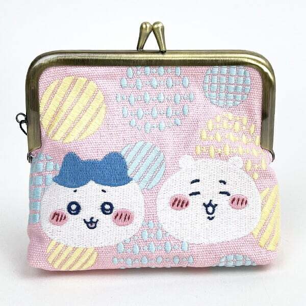 ちいかわ ちいかわ＆ハチワレ 畳刺繍がま口ミニポーチ (ピンク) 小物入れ