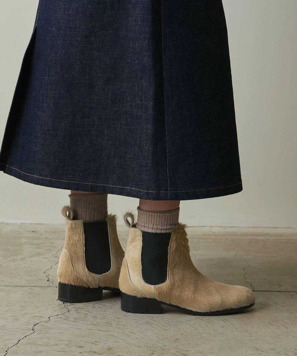送料無料★Steven Alan ヘアー サイドゴア ブーツ 23.5cm(36h)★未使用品 スティーブンアラン UNITED ARROWS