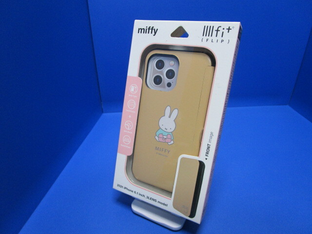 gourmandise ミッフィー iPhone 13Pro 手帳型 フリップカバー IIIIfit Flip MF-218BE ベージュ iPhoneケース 手帳型 カードポケット付