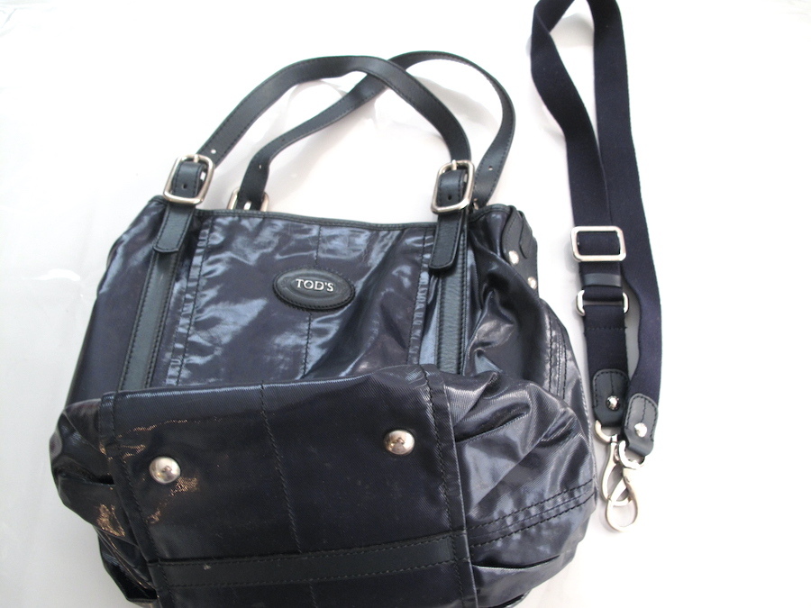 **中古 TOD'S トッズ ショルダートートバッグ 黒 Gライン 2WAY