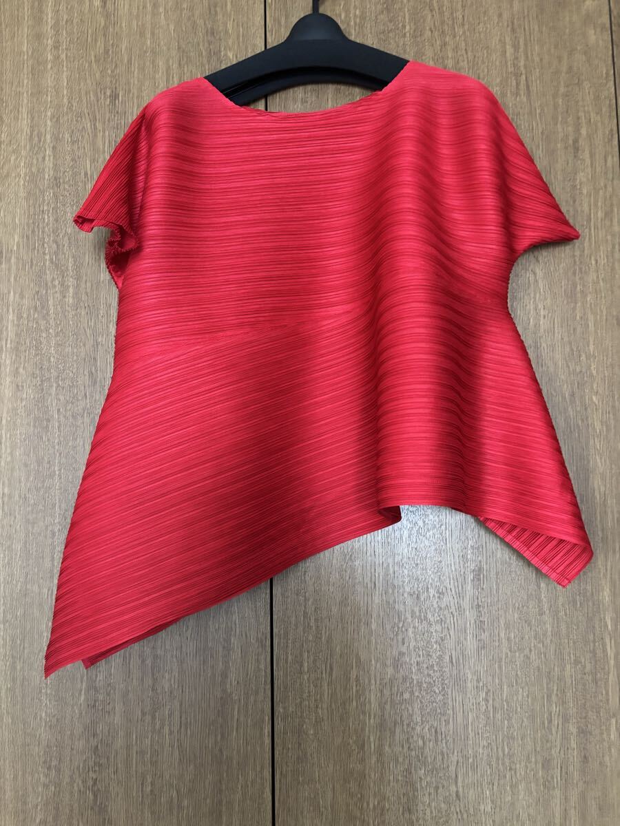 新品 PLEATS加工 斜めに 半袖カットソー