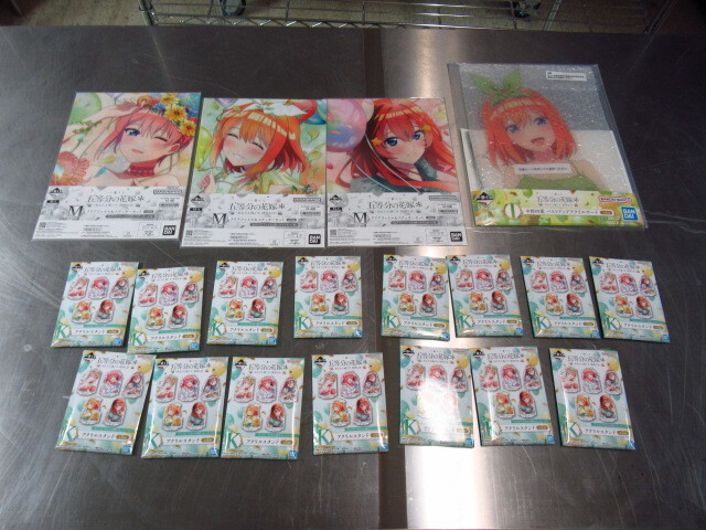 五等分の花嫁 中野四葉 バストアップアクリルボード クラファイル ステッカーセット M賞 アクリススタンド 管理F0905a-C02