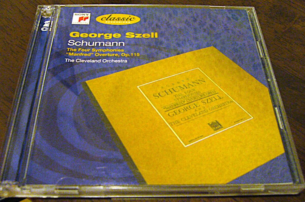 UK盤 2枚組CD ジョージ セル GEORGE SZELL シューマン 4つの 交響曲 Schumann Symphonies 1番 2番 3番 4番 マンフレッド序曲