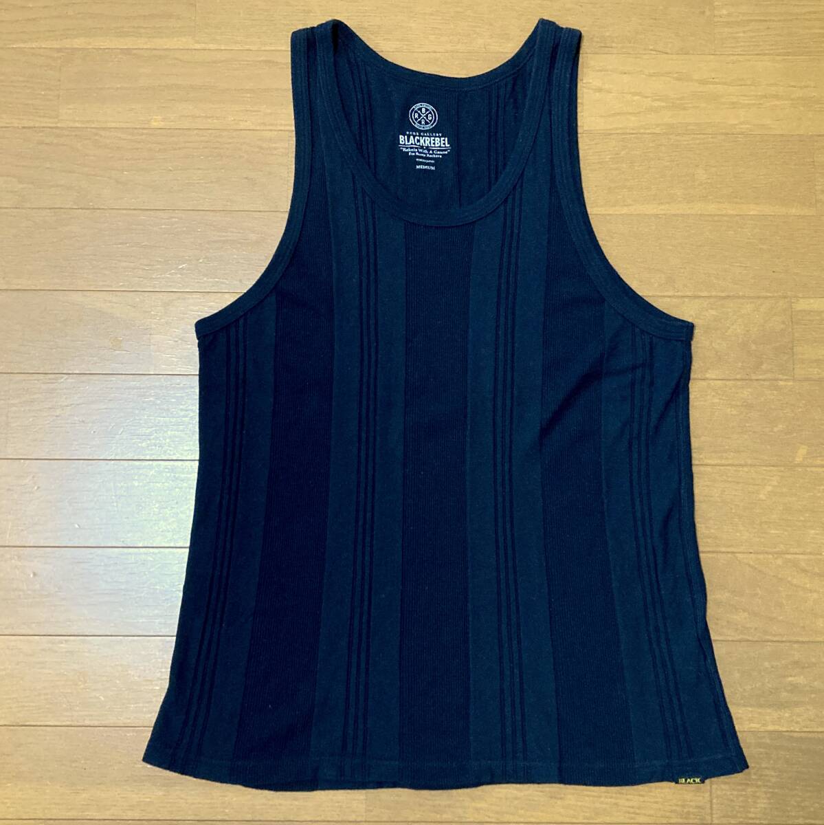 RUDE GALLERY BLACK REBEL リブ タンクトップ M 黒 日本製 ルードギャラリー ブラックレベル 針抜き レヴェル 綿 インナー