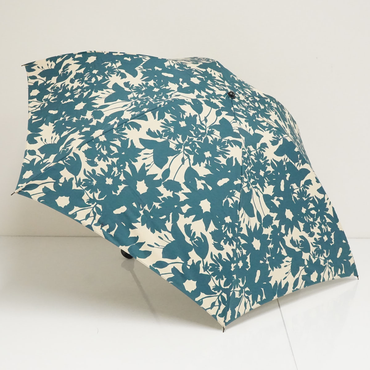 折りたたみ傘 Sybilla シビラ USED美品 フラワー 花柄 草花 ブルー系 55cm FA9424