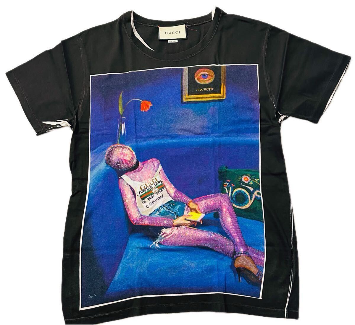 美品【GUCCI】イグナシモンレアル コラボ Tシャツ S ビッグサイズ 限定 スパンコール アイズ GG ロゴ アレッサンドロミケーレ レア