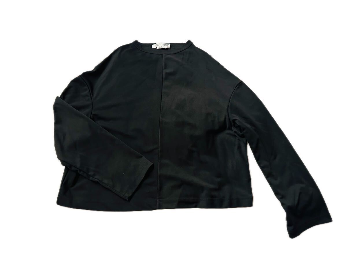 新品【コムデギャルソン】コムコム 変形 長袖 Tシャツ　エステル S ブラック 丸首 レイヤード 洗濯可能 ユニセックス CDG PLAY ギャルソン