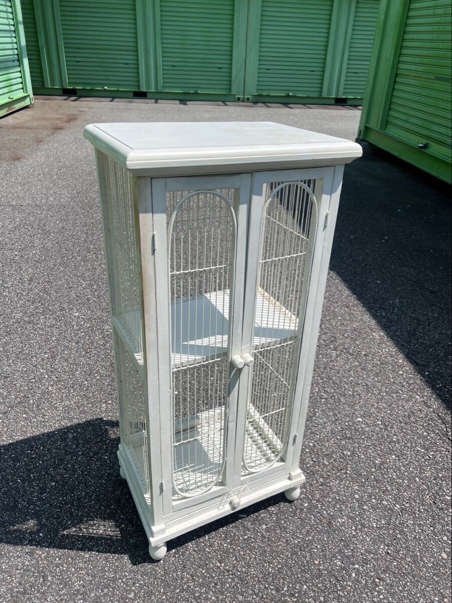 【キャトルセゾン】木製　アンティーク　キャビネット　シェルフ　収納棚　ディスプレイ　インテリア　 パリ雑貨 フランス シャビー　レア