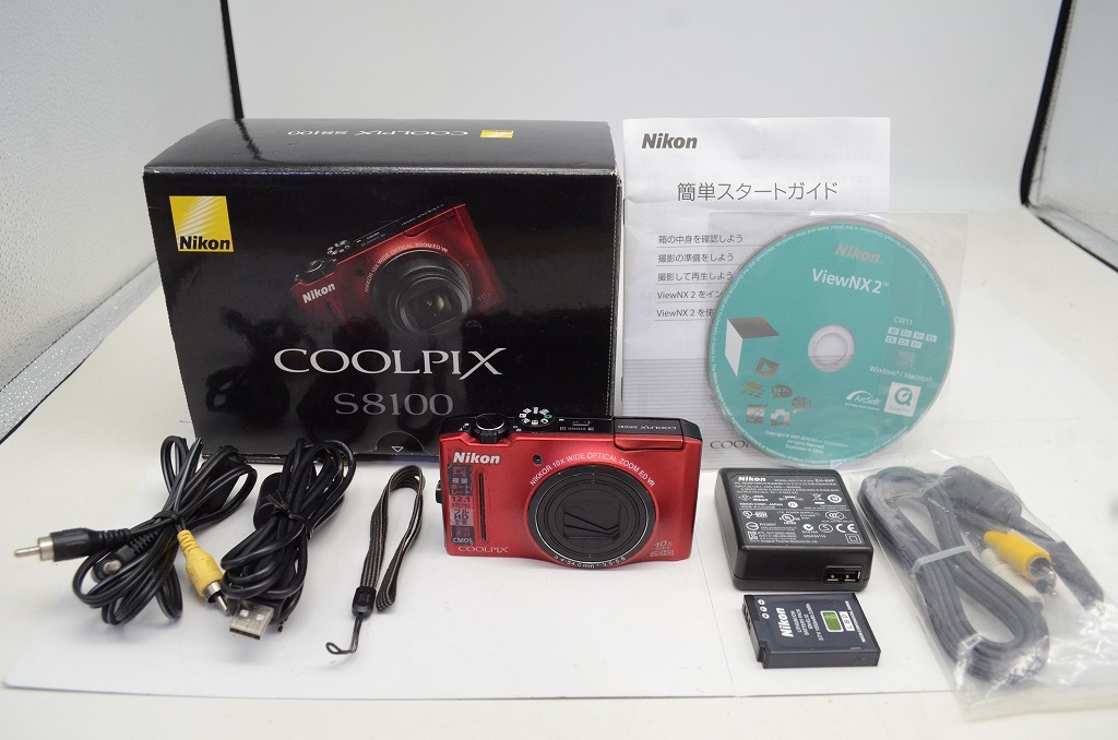 Nikon ニコン COOLPIX S8100 コンパクトデジタルカメラ レッド 元箱付 250924ad【アルプスカメラ】