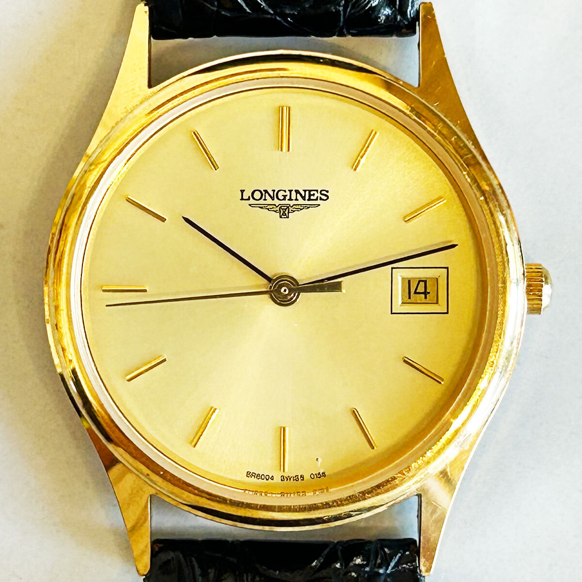 ★ロンジン / LONGINES / スイス / BR8004 / 0156 / ヴィンテージ / 腕時計 / デイト / クォーツ / メンズ / ゴールド文字盤