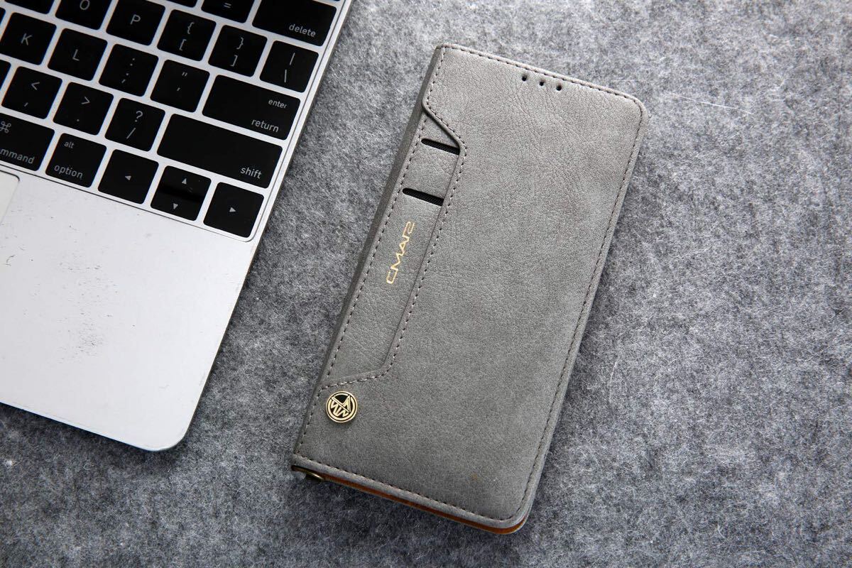 Galaxy S25 ultra レザーケース Galaxy S25 ultra ケース ギャラクシー s25 ウルトラ カバー SC-52F SCG32 手帳型 カード収納 グレー