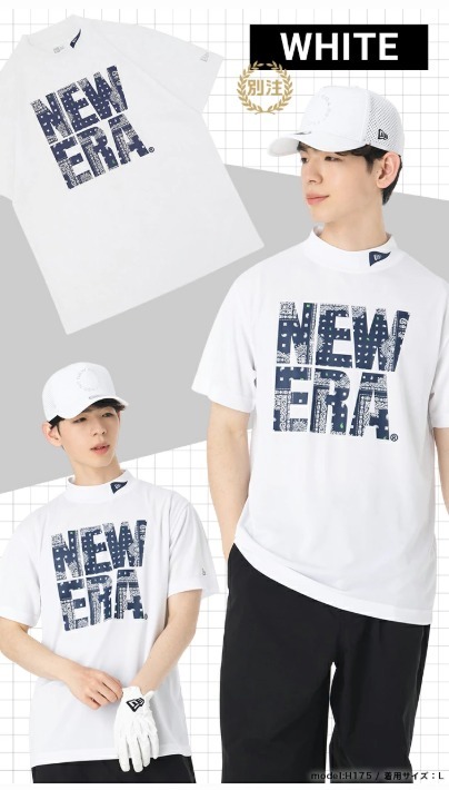 NEW ERA / ニューエラ ゴルフ ONSPOTZ別注 吸汗速乾 ミドルネック 半袖Tシャツ NEW ERA ロゴ / サイズ M / 未使用品 / NE203