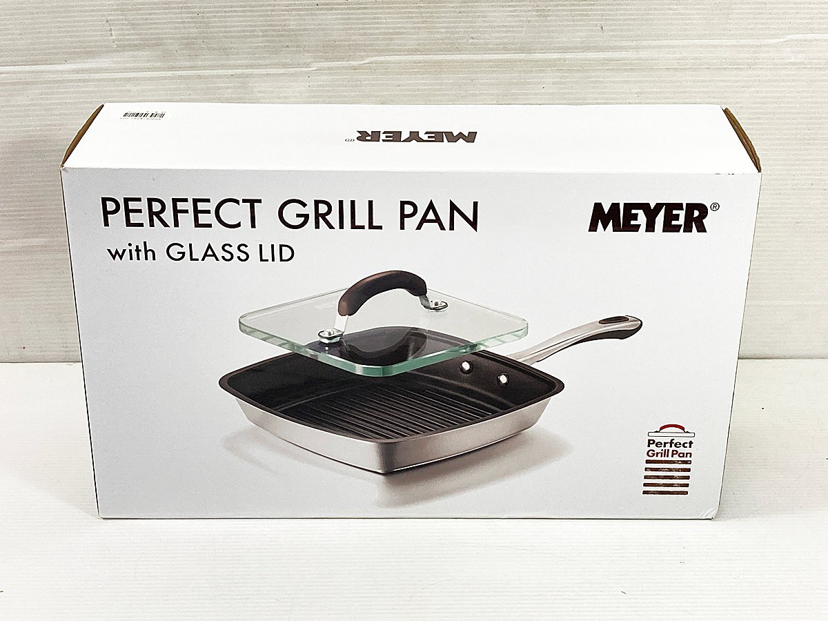 ∞【未使用】MEYER マイヤー パーフェクト グリルパン ガラス蓋付き SCP-GP24F PERFECT GRILL PAN □H8