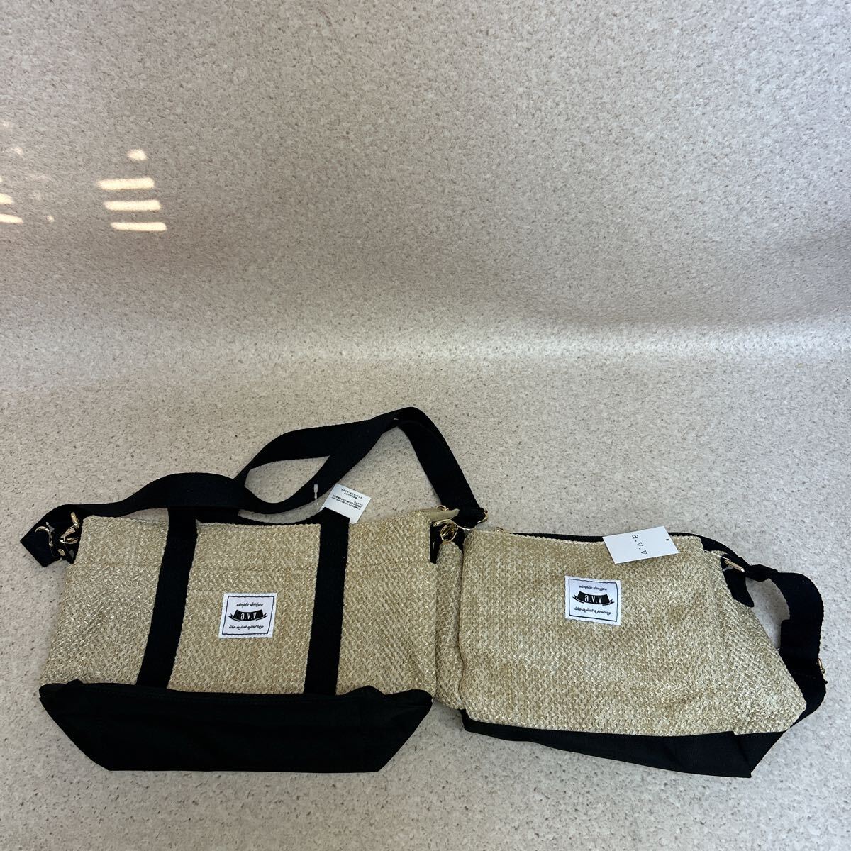 Q0286 未使用 タグ付 a.v.v アーヴェーヴェ ショルダーバッグ ハンドバッグ 2点セット ブラウン×ブラック
