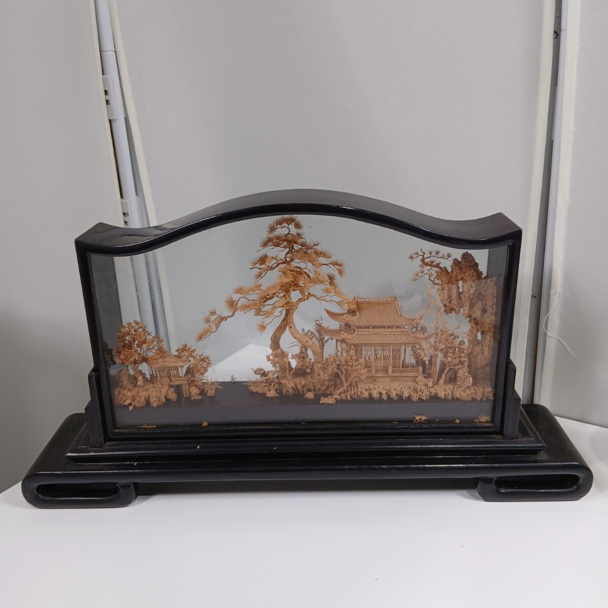 #307 コルク細工 中国美術 置物 工芸品 インテリア 中国工芸品/和歌山県にて引き取り大歓迎