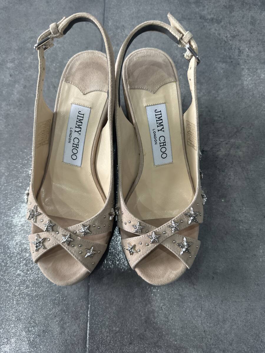 ジミーチュウ　JIMMY CHOO　サンダル　スタースタッズ　34 ベージュ