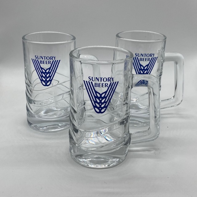 レア 当時物 昭和レトロ サントリー ビールジョッキ 3個セット 生ビール ジョッキ アンティーク グラス 居酒屋 酒器