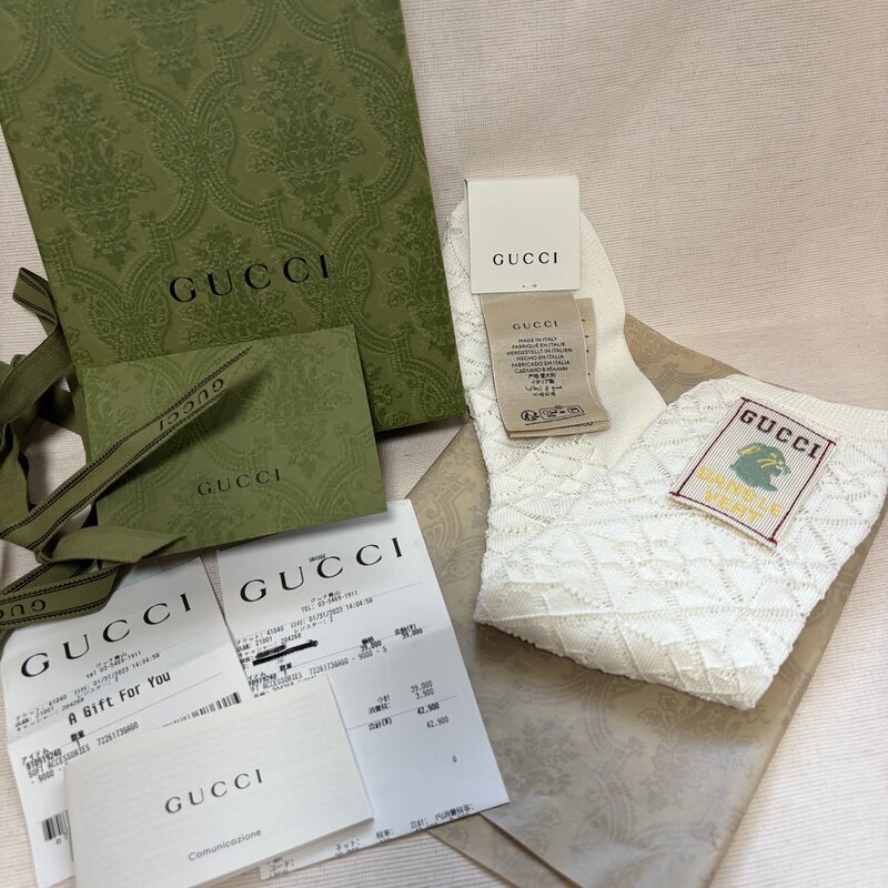 新品 未使用 箱入 GUCCI グッチ ダッパーダンダン ル ヴェール ホワイトソックス 4万円超 靴下 IW509AA04GCC60