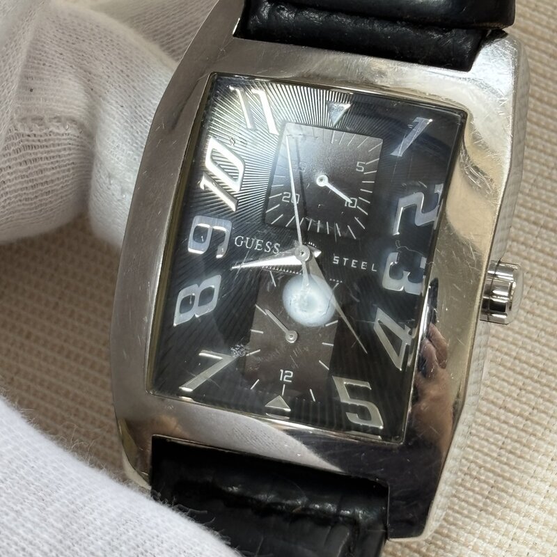 電池交換済 GUESS ゲス STEEL スティール 195200G1 トノー スクエア IW509BT06GSS//