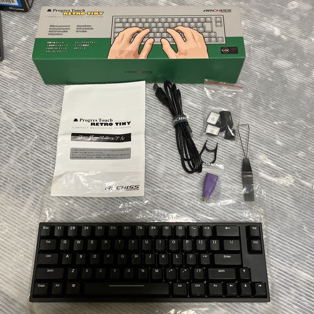 O250 ARCHISS Progres Touch RETRO TINY US配列 静音赤軸 AS-KBPD66/SRBK