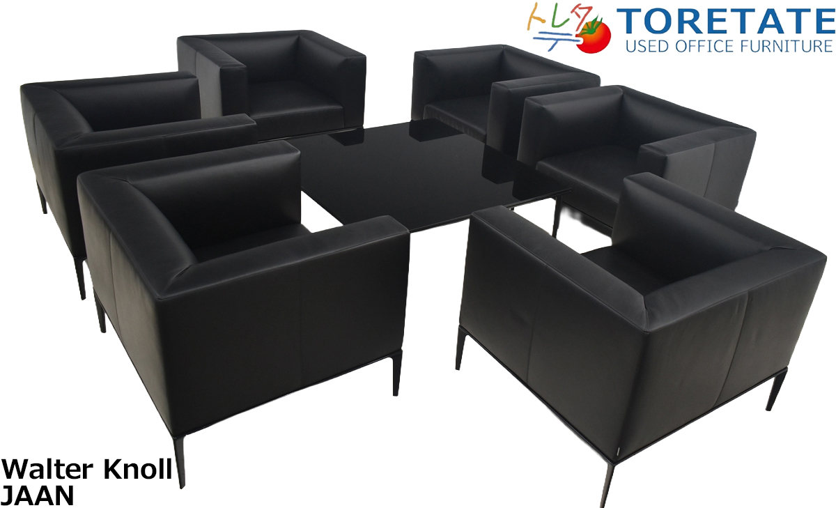 【中古】Walter Knoll　JAAN　高級応接（ラウンジ）７点セット　革張り　2025090801【中古オフィス家具】