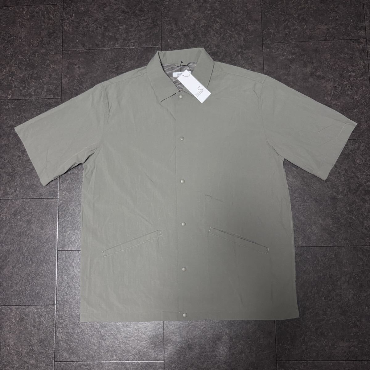 XL/2L/LL インターメッツォ ワッシャーナイロン 半袖シャツ ストレッチ オーバーシャツ 春夏秋 INTERMEZZO ブルゾン ジャケット カーキ