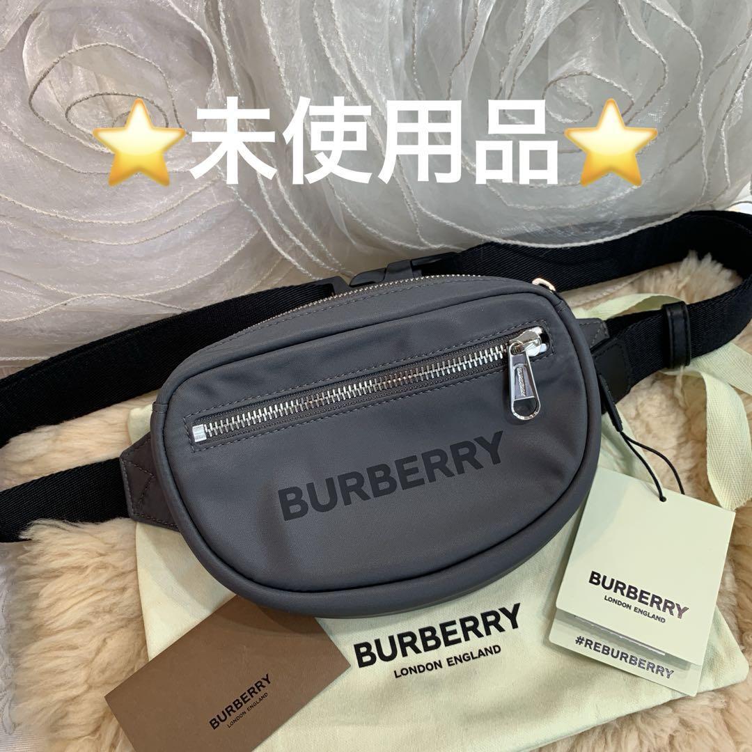 ☆未使用品☆BURBERRY キャノン ミニベルトバッグ ボディバッグ グレー