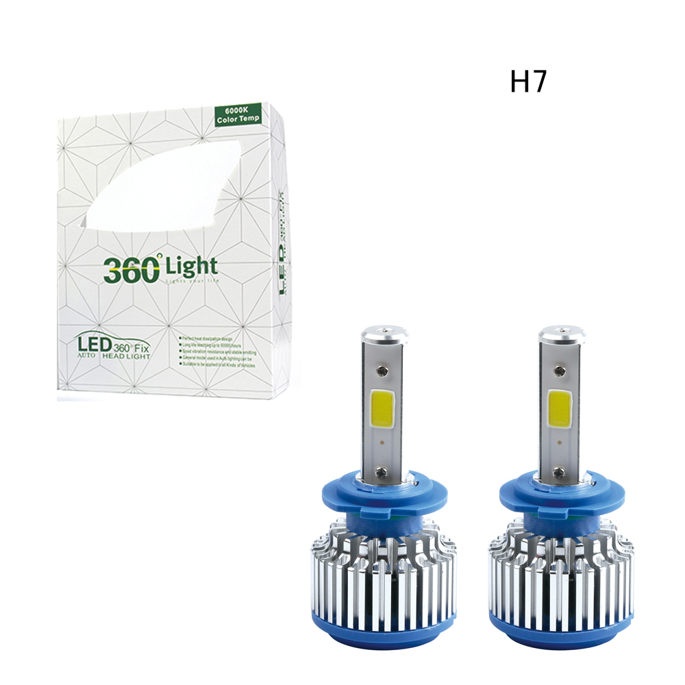 LEDヘッドライト A203 フォグランプ H7 HB3 コンパクト 冷却ファン内蔵 DC12V 40W 7600ルーメン 6000K ホワイト COBチップ2枚 2本