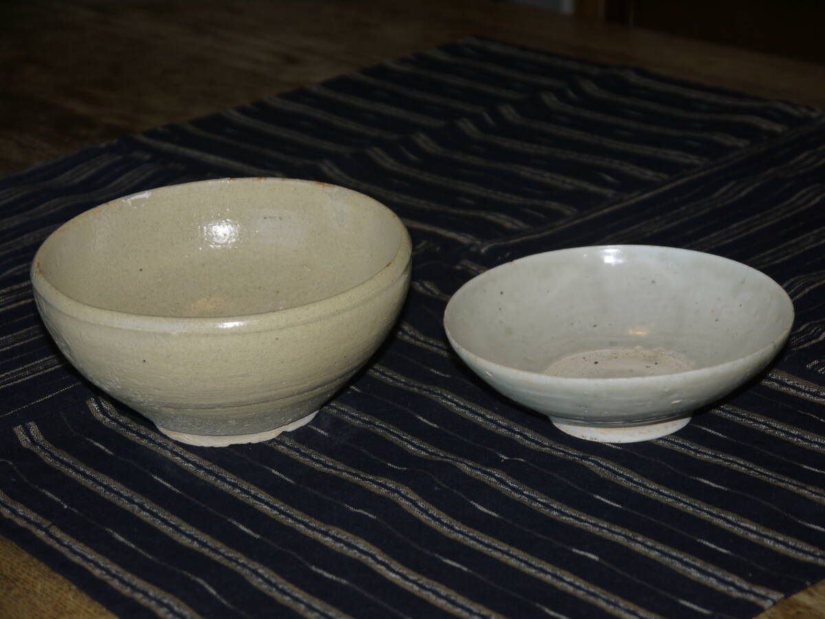 カンボジア　クメール古陶　灰釉鉢　皿　2点